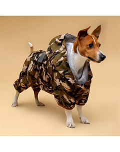 Комбинезон для собак, демисезонный с подкладом, размер xs (дс 22, ог 34 см), камуфляжный Nobrand