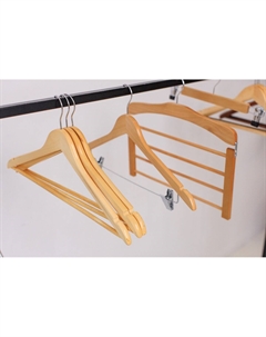 Плечики - вешалки для одежды bois, 44.5×1.2×23 см, 3 шт., с перекладиной, широкие плечики, сорт а, дерево Ladо?m