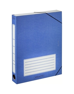 Короб архивный гофрокартон на резинках 232x46x316 мм синий до 450 листов Attache