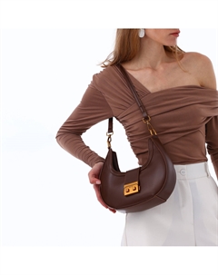 Сумка женская багет на молнии, 24×6.5×13 см, коричневая Textura