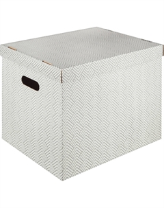 Короб для хранения микрогофрокартон Графит 390х320х290 мм с крышкой серый (3 штуки в упаковке) Attache