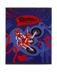 Тетрадь общая Motocross А5 48 листов в клетку на скрепке обложка с рисунком ВД-лак Комус