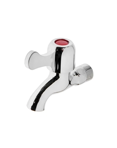 Кран водоразборный z2180, с плоской ручкой, цинк, кран-букса, хром Zein