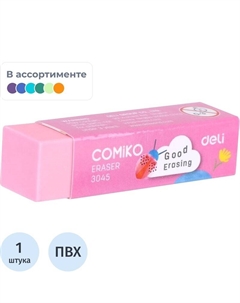 Ластик E3045 Color ПВХ прямоугольный 60x15x15 мм Deli