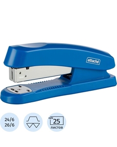 Степлер Flash до 25 листов синий (скобы № 24/6, 26/6) Attache