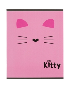 Тетрадь общая Kitty А5 48 листов в клетку на скрепке обложка розовая ВД-лак Комус