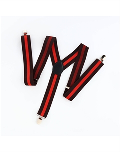 Подтяжки взрослые, ширина 2.5 см, коричневая, красная Nobrand