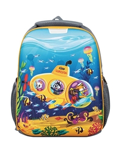 Ранец Класс Light Шустрики анатомический серый (гав-ив Кусто) с одним отделением Комус