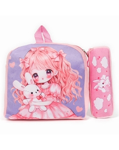 Рюкзак детский плюшевый с пеналом Milo toys