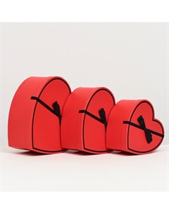 Набор подарочных коробок сердце 3 в 1, l:27×27×12cm m:23.5×23×11cm s:19×19×10cm Upak land