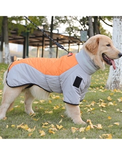 Куртка для больших собак, мембрана, 2xl (дс 45, ош 45, ог 63 см), серо-оранжевая Пижон