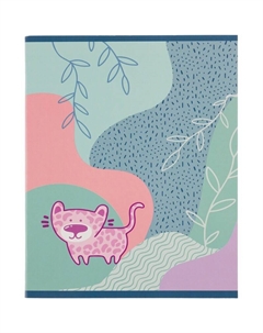 Тетрадь общая №1 School Леопард А5 48 листов в клетку на скрепке обложка с рисунком ВД-лак Комус