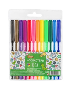 Фломастеры Отличник 12 цветов с вентилируемыми колпачками смываемые №1 school