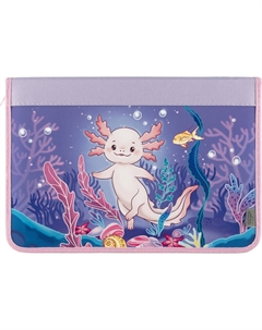 Папка для труда Класс Аксолотль А4 картон с 1 отделением на молнии Комус