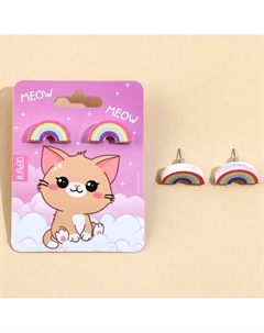 Серьги детские meow, гвоздики Art beauty
