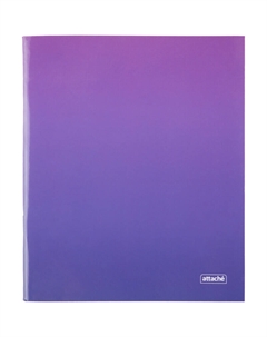 Тетрадь общая Градиент А5 48 листов в клетку на скрепке (обложка фиолетовая, УФ-лак) Attache