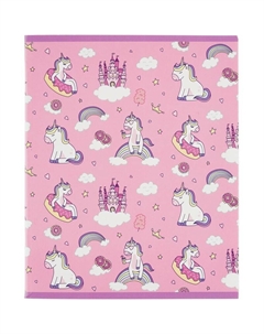 Тетрадь общая Uniland А5 48 листов в клетку на скрепке обложка розовая ВД-лак Комус