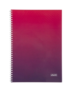 Бизнес-тетрадь Градиент А4 96 листов малиновая в клетку на спирали Attache