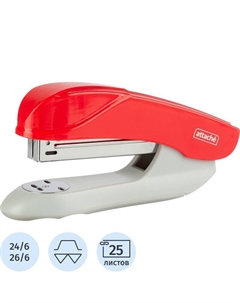 Степлер Pulse до 25 листов красный (скобы № 24/6, 26/6) Attache