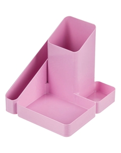 Подставка-органайзер для канцелярских принадлежностей Акварель 4 отделения розовая 11.1x11.5x12.2 см Attache