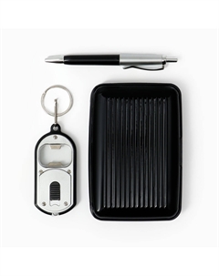 Набор подарочный, 3 предмета: ручка, визитница, фонарик с открывалкой Take it easy