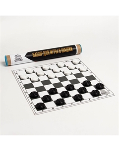 Шашки, настольная игра, поле винил 30×30 см, 24 шт., d=3 см, h=0.9 см, в тубусе Время игры