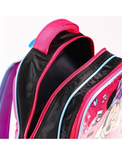 Рюкзак школьный для девочки, розовый, 39 см × 30 см × 14 см music, минни маус Disney