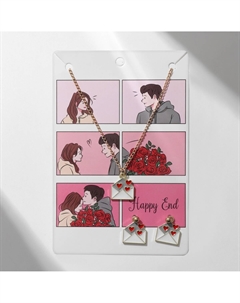 Гарнитура 2 предмета: серьги, кулон Qf