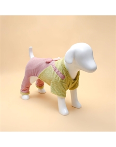 Комбинезон love, размер xl (дс 40 см, ог 50 см, ош 40 см), зеленый/розовый Nobrand