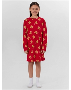 Сорочка ночная для девочек красная с новогодним принтом Mark formelle