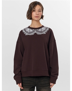 Свитшот женский коричневый с печатью Mark formelle