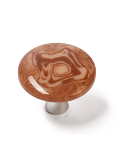 Ручка-кнопка pk106, d=32 мм, пластик, цвет хром/дерево Cappio