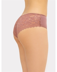 Трусы женские шорты с деталями из кружева в коричневом оттенке Mark formelle