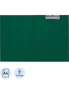 Папка-планшет с зажимом и крышкой A4 зеленая Attache