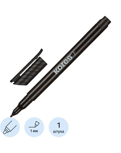Маркер перманентный черный (толщина линии 1 мм) круглый наконечник Kores