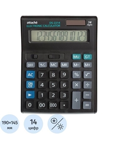 Калькулятор настольный 14-разрядный черный 190x145x45 мм Attache