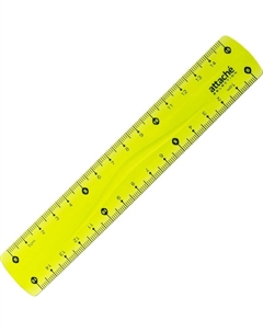 Линейка 15 см пластиковая зеленая прозрачная Attache selection