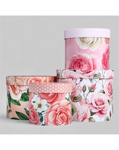 Набор шляпных коробок для цветов 4 в 1, упаковка подарочная Upak land