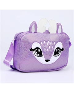 Сумка детская для девочки на молнии, длинный ремень, фиолетовая Nazamok kids