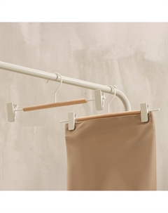 Вешалка для брюк и юбок laconique, 28×11.5×2.8 см, с зажимами, белая Ladо?m