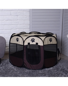 Вольер для животных, тентовый, 68×45 см, 8 стенок, текстиль, пластик, коричневый Пижон