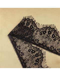 Кружево реснички, 90 мм, 9±0.5 м, в бобине 3 шт. по 3 м, черное Арт узор