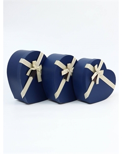 Набор подарочных коробок сердце 3 в 1, синий, 31×27×13.3; 28×25×11.7; 26×23×10.3 см Upak land