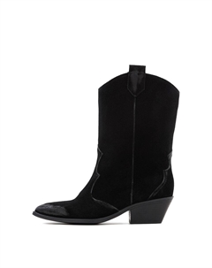 Казаки Jara MIDI черные замшевые с потертостями Byshikat