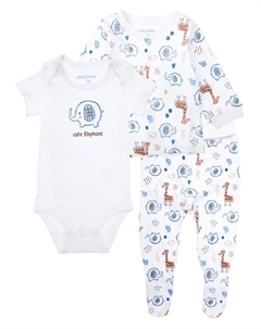 Комплект детский трикотажный для мальчиков: боди, кофточка, ползунки Playtoday newborn-baby