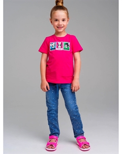 Брюки текстильные джинсовые для девочек Playtoday kids