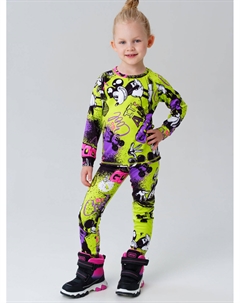 Термокомплект трикот. для девочек: фуфайка (футболка) с длин. рук, брюки для эпизод. использования Playtoday kids