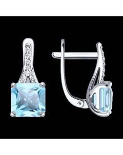 Серьги из белого золота с бриллиантами и топазами Sokolov