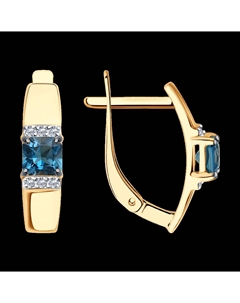 Серьги из золота с лондон топазами и фианитами Sokolov