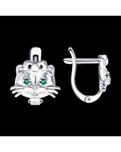 Серьги из серебра с фианитами Sokolov